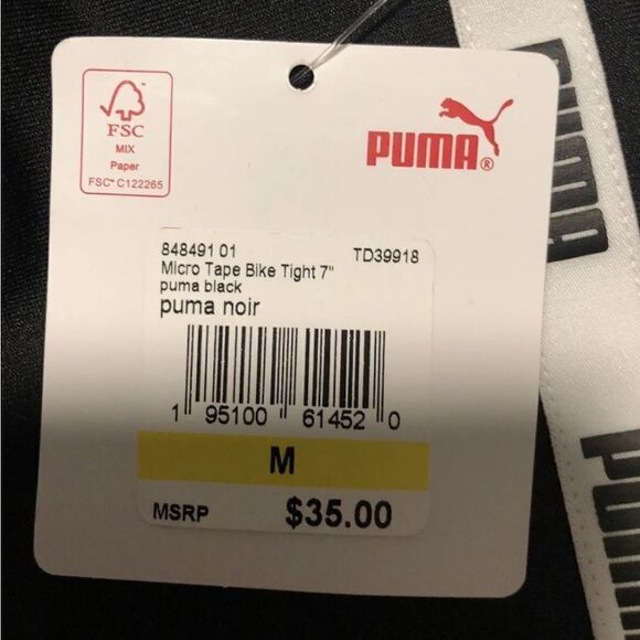 Puma Bike Shorts Womens Medium Black - Picture 2 of 2